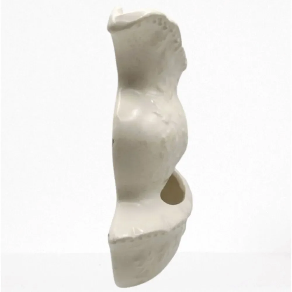 Vintage White Ceramic Pitcher Bowl Pocket Wall Planter